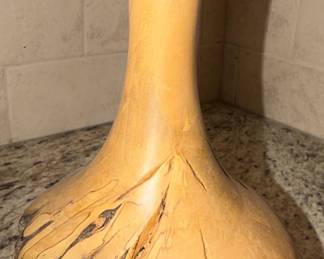 121  Ted Messing Trillium Woodworks Spalted Maple Turned Vase with Copper Insert