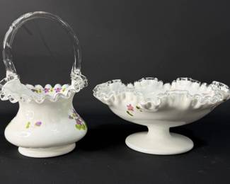 Fenton Floral Ruffle Dishes