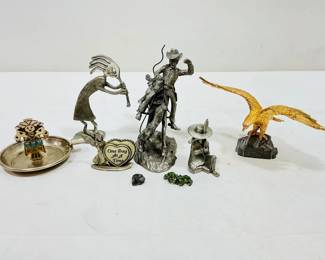 Pewter and Silver Tone Figures