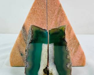 Pink Marble Bookends