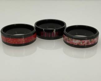 Stainless Steel Black Band Rings