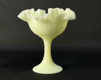 Fenton Custard Glass Compote Dish
