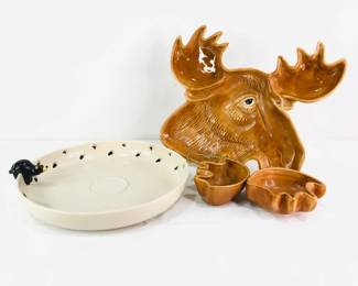 Bearfoots Bear Chip Plate and Moose Chip and Dip Platter