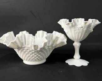 Fenton Ruffled Glass Pieces