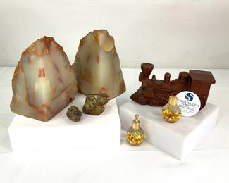 Red Mill Train & Agate Bookends