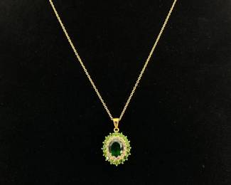 Emerald & White Topaz Necklace