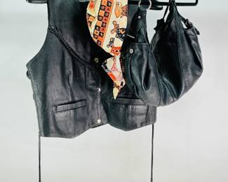 Leather Jacket and Purse