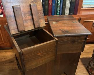 matching pair of grain bin end tables