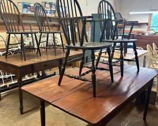 6 Windsor chairs (priced individually) & farm tables 