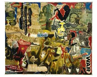 Signed Robert Rauschenberg Mixed Media on Canvas