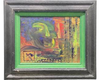 N. Ping Signed Abstract Oil “The Edge"