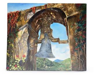 Signed Tikio Bell Landscape Oil on Canvas