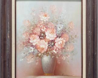 Signed Richardson Oil on Canvas Floral StillLife