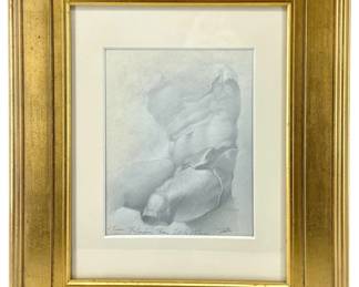 Signed Roman Belvedere Torso Painting in Frame
