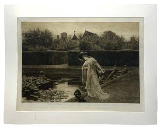 Signed Herbert Thomas Dicksee Vintage Etching