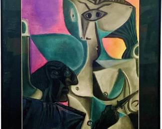 After Pablo Picasso "Woman in Gray" pastel