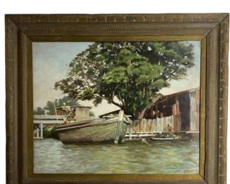 Signed “V.P. Jensen" Oil Painting on Canvas