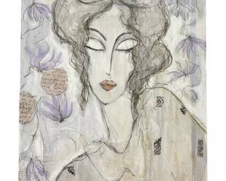 Maddalena de Saya Portrait of a Woman Mixed Media