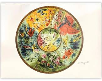 L.E. Marc Chagall Paris Opera Ceiling Lithograph