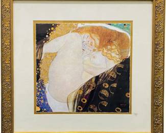 Gustav Klimt Framed “Danaë" Nude Print