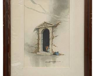 J. Lamarca Signed "Mediterranean Doorway"
