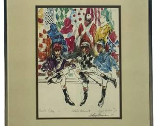 Signed Vintage LeRoy Neiman Jockey Fine Print
