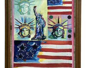 Signed Peter Max Acrylic on Canvas