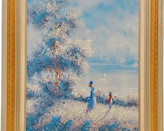 OAK Pastel Victorian-Style Oil on Canvas