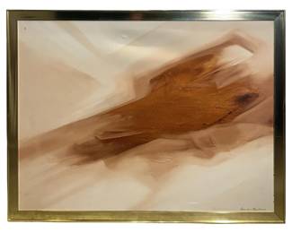 Large Signed Minimalistic Abstract Oil on Canvas