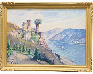 L. Aichele Signed Oil on "Schloss Rheinstein"