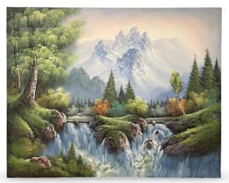 Large Signed Eunice Mountain Landscape Wet-on-Wet