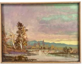 Signed Victor Auld Landscape Oil on Canvas