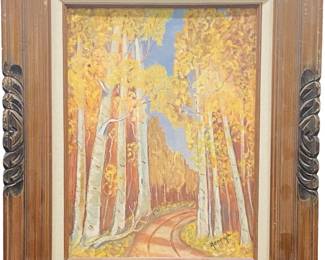 Signed Georgia Wolfe Landscape Woods Acrylic