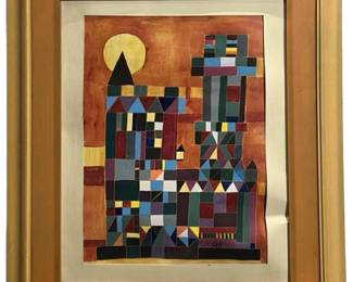 Signed Paul Klee Cubism Gouache on Paper