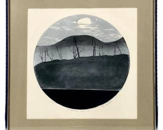 Signed Wu Kanitake ‘Devastation Trail' 2 Woodblock