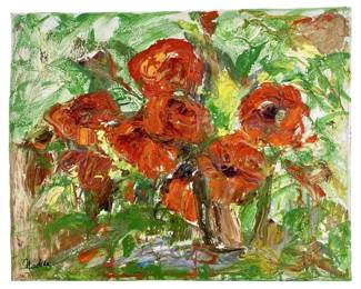 Signed Nadine L Abstract Bouquet Acrylic on Canvas