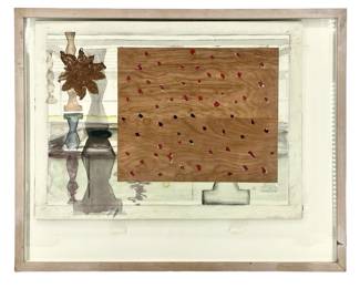 Framed 1987 Hans Hokanson Mixed Media Art