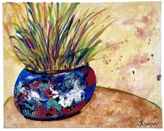 Nadine Leo Abstract Still Life Acrylic on Canvas