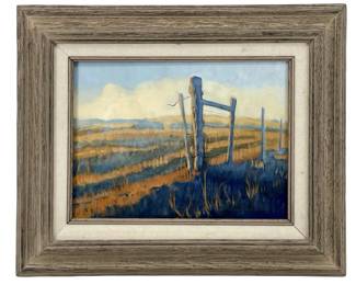 Signed John Slater “Kansas Fields" Oil on Canvas