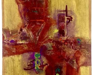 Signed Lori Landis Abstract Mixed Media on Canvas