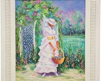 Zuest Signed Oil on Canvas Victorian woman