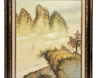 Signed Hing Biu Landscape Oil on Canvas
