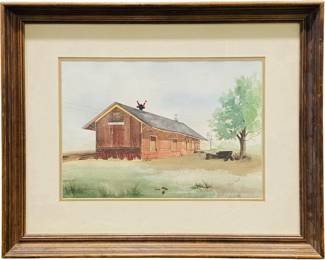 Framed J. Markgraf Watercolor on Paper