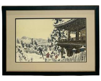 Kotozuka Eiichi “Nigatsu-do in Snow" Woodblock