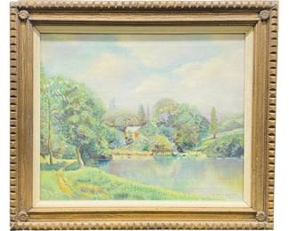 J. Van Kleef mid-20th C. River Cottage 1940
