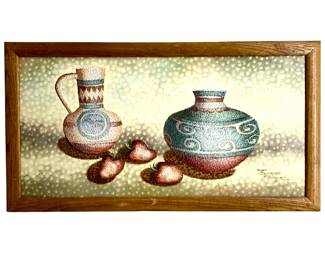 Richard Haines Mixed Media Pottery on Canvas