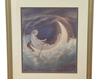 Hugh Williams Moon Boat to Dreamland Serigraph