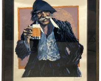 Signed Aldo Luongo “The Hawk & The Mug" Lithograph