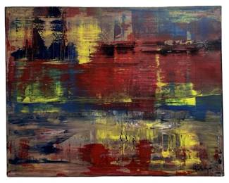 Signed Gerhard Richter Abstract Oil on Canvas