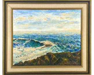 1964 D. Caine Sunscape Hawaii Oil on Canvas Board